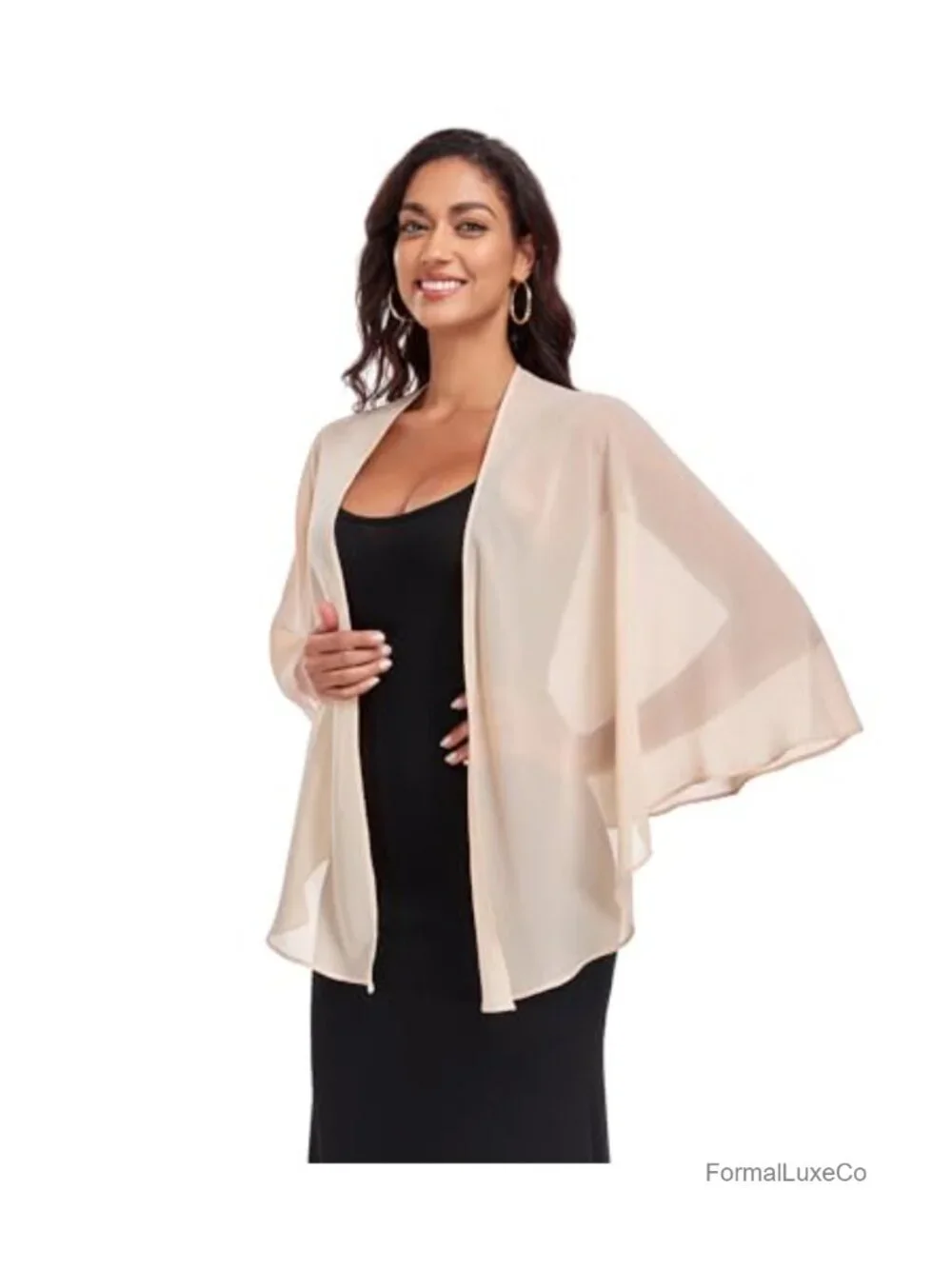 Chiffon Shawl Wrap for Women Evening Dress Soft Capelet Bridal Cover Up